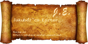 Jakubács Eszter névjegykártya