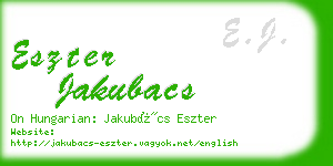 eszter jakubacs business card